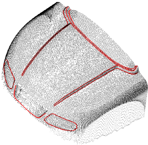 Sharp edge extraction from unstructured point cloud